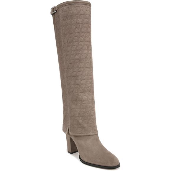 Franco Sarto Shoes - Franco Sarto Womens Informa West Tall Heeled Knee High Boot Size 6 Gray Suede